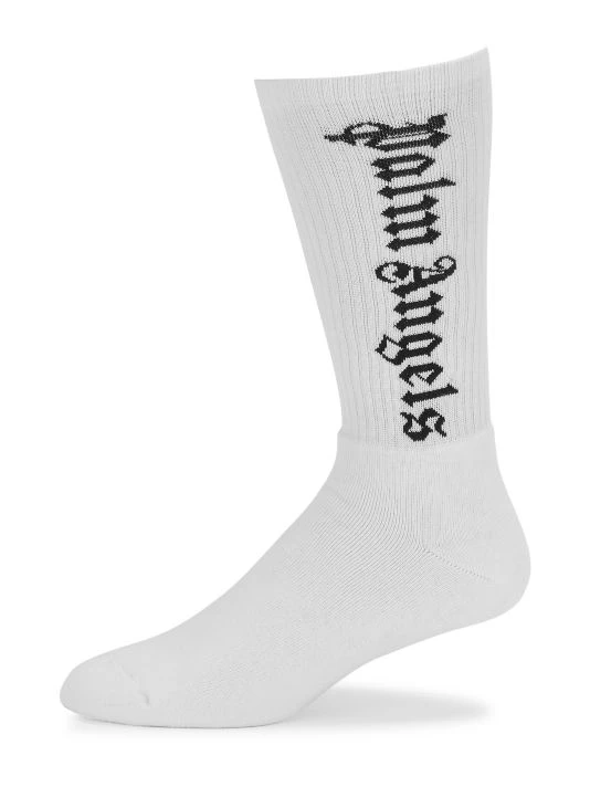 Palm Angels Vertical Logo Calf Socks For Men 3 Palm Angels Vertical Logo Calf Socks For Men