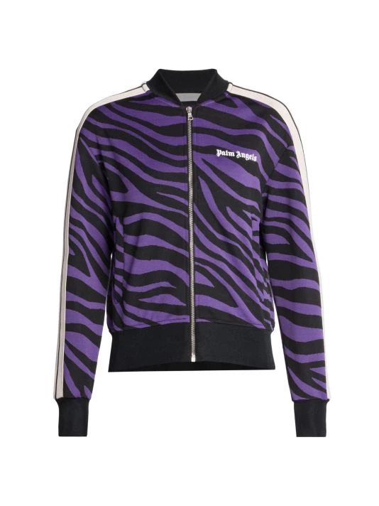 Palm Angels Zebra-Print Track Logo Jacket 3 Palm Angels Zebra-Print Track Logo Jacket