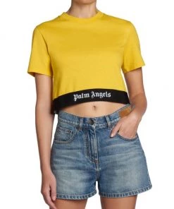 Palm Angels Logo-Trim Cropped Tee 10 Palm Angels Logo-Trim Cropped Tee -Palm Angels Sales Store unnamed file 255