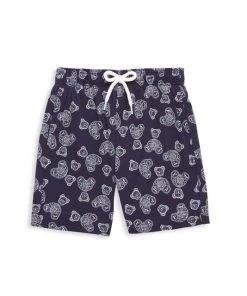 Palm Angels Little Boy's & Boy's Paisley Bear Swim Shorts For Kids