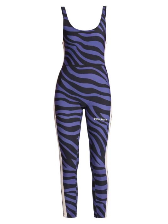 Palm Angels Zebra-Print Logo Jumpsuit 3 Palm Angels Zebra-Print Logo Jumpsuit