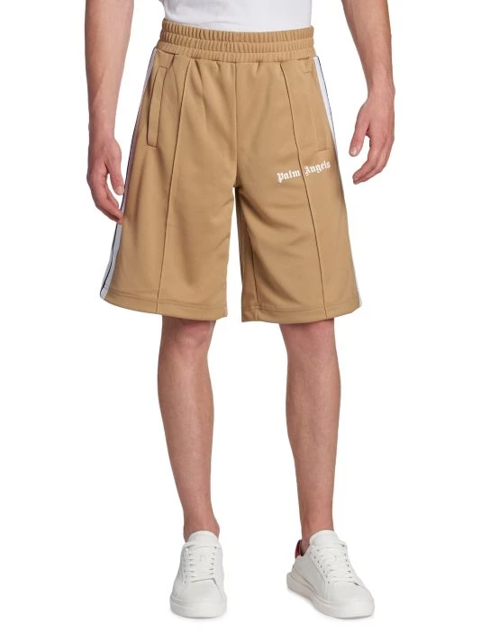 Palm Angels Classic Track Shorts Beige White For Men 5 Palm Angels Classic Track Shorts Beige White For Men - Image 3