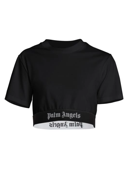 Palm Angels Cropped Logo-Hem Top 3 Palm Angels Cropped Logo-Hem Top