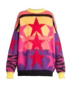 Palm Angels Oversized Colorblocked Star Sweater
