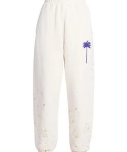 Palm Angels Elasticized Paint-Splatter Sweatpants