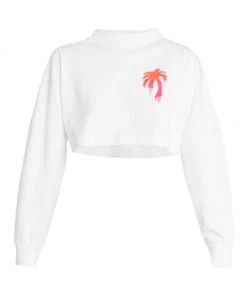 Palm Angels Cropped Spray-Painted Logo Top