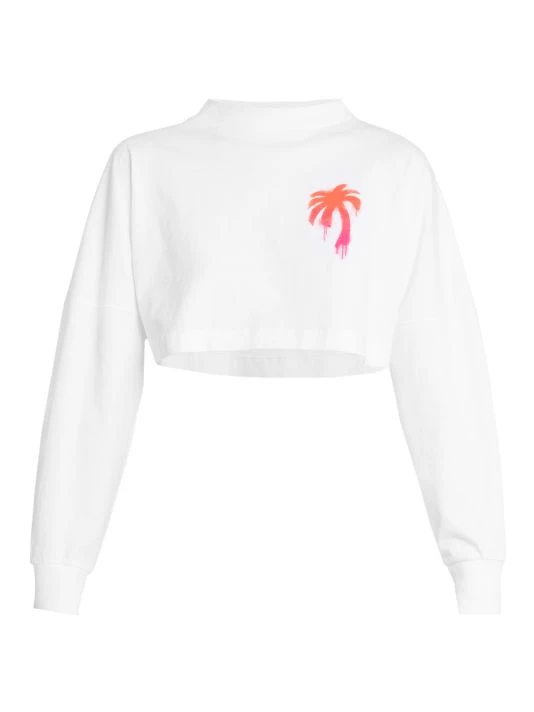 Palm Angels Cropped Spray-Painted Logo Top 3 Palm Angels Cropped Spray-Painted Logo Top
