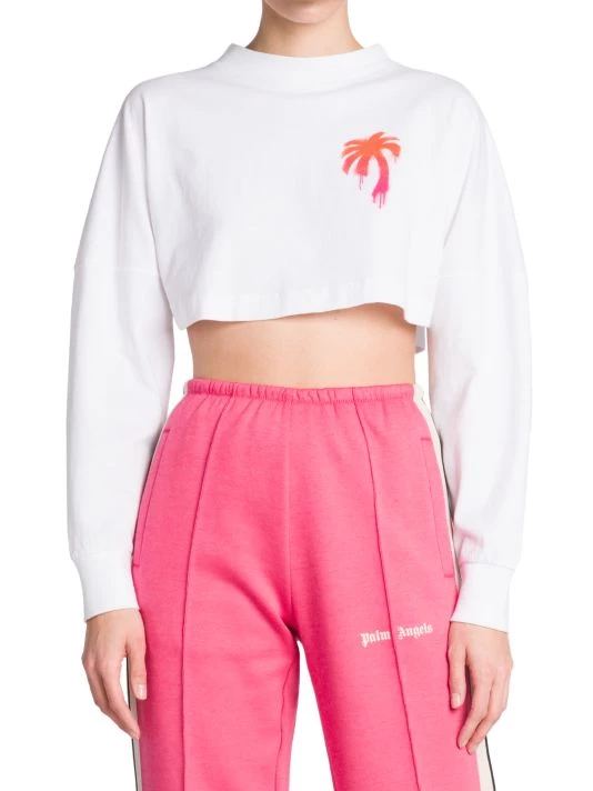 Palm Angels Cropped Spray-Painted Logo Top 5 Palm Angels Cropped Spray-Painted Logo Top - Image 3