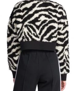 Palm Angels Cropped Zebra-Print Sherpa Top -Palm Angels Sales Store unnamed file 407