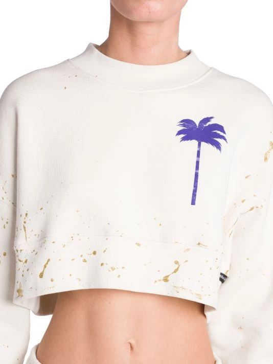 Palm Angels Cropped Paint-Splatter Sweatshirt 8 Palm Angels Cropped Paint-Splatter Sweatshirt - Image 6
