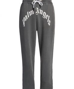 Palm Angels Curved Logo Sweatpants For Men