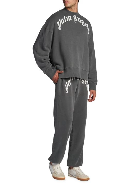Palm Angels Curved Logo Sweatpants For Men 4 Palm Angels Curved Logo Sweatpants For Men - Image 2