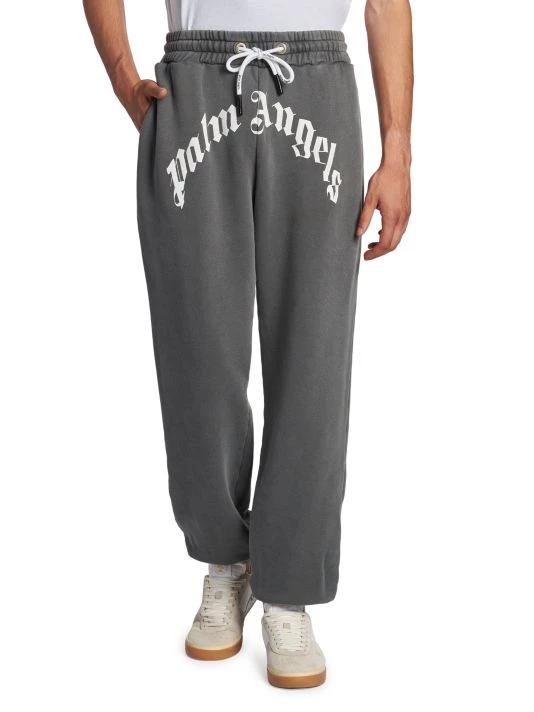 Palm Angels Curved Logo Sweatpants For Men 5 Palm Angels Curved Logo Sweatpants For Men - Image 3