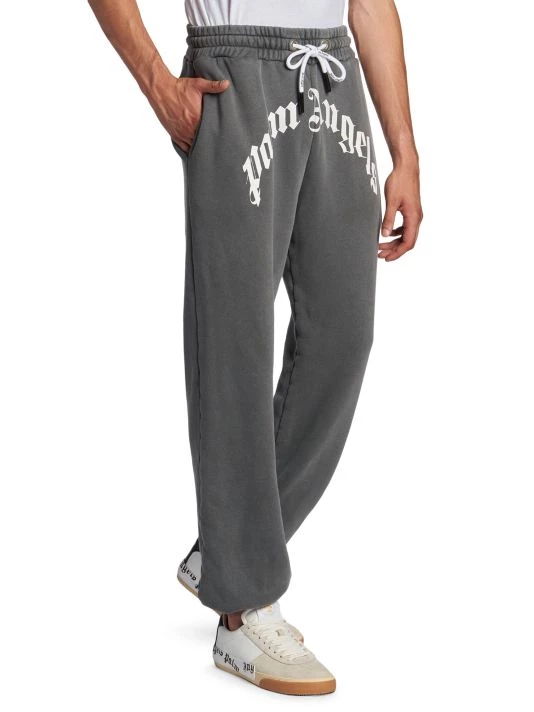 Palm Angels Curved Logo Sweatpants For Men 6 Palm Angels Curved Logo Sweatpants For Men - Image 4