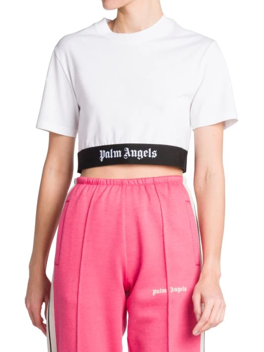 Palm Angels Cropped Logo-Hem T-Shirt 5 Palm Angels Cropped Logo-Hem T-Shirt - Image 3