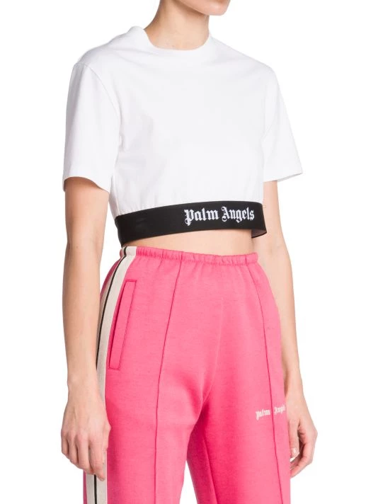 Palm Angels Cropped Logo-Hem T-Shirt 6 Palm Angels Cropped Logo-Hem T-Shirt - Image 4