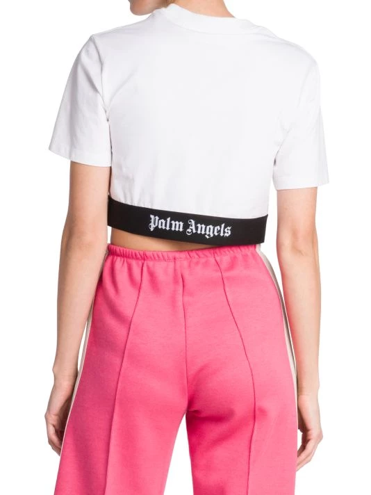 Palm Angels Cropped Logo-Hem T-Shirt 7 Palm Angels Cropped Logo-Hem T-Shirt - Image 5