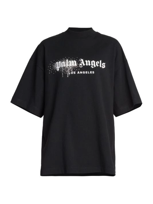 Palm Angels Rhinestone-Embellished Logo T-Shirt 3 Palm Angels Rhinestone-Embellished Logo T-Shirt