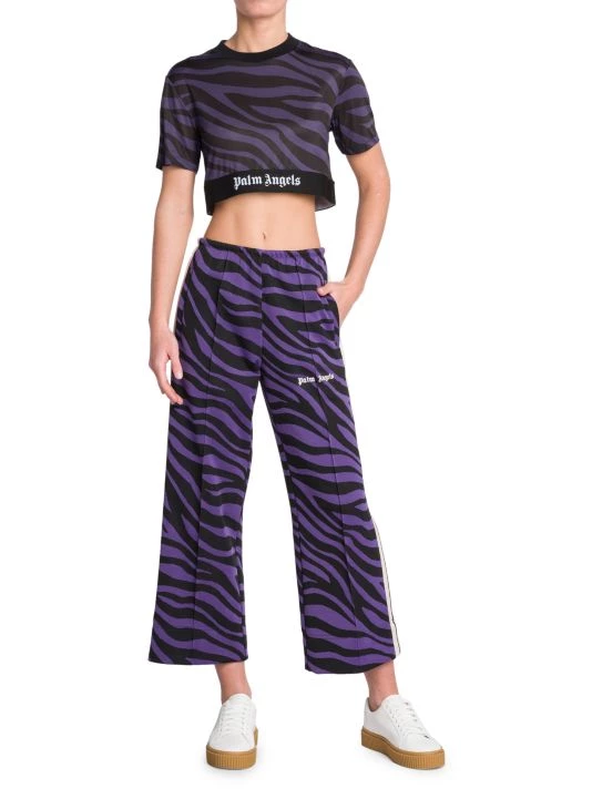 Palm Angels Cropped Zebra-Print Logo T-Shirt 4 Palm Angels Cropped Zebra-Print Logo T-Shirt - Image 2