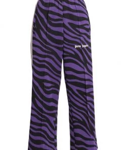 Palm Angels Wide-Leg Zebra-Print Track Pants
