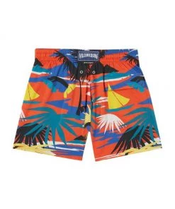 Palm Angels X Vilebrequin Hawaiian Print Swim Shorts For Men