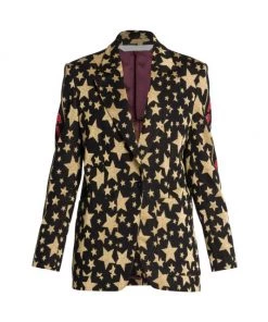 Palm Angels Sparkly Jacquard-Stars Blazer