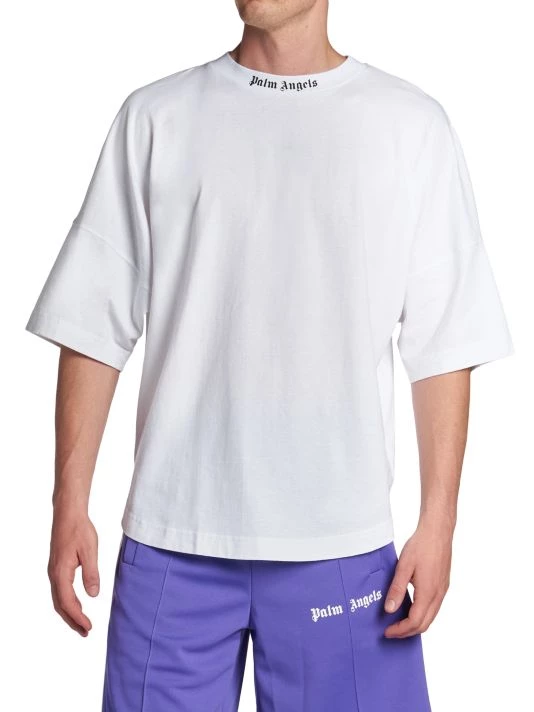 Palm Angels Classic Logo Over Tee White Black For Men 5 Palm Angels Classic Logo Over Tee White Black For Men - Image 3