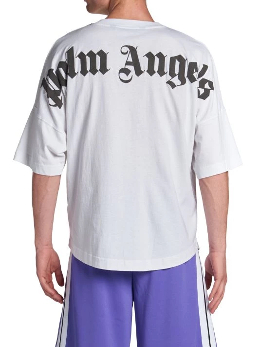 Palm Angels Classic Logo Over Tee White Black For Men 7 Palm Angels Classic Logo Over Tee White Black For Men - Image 5