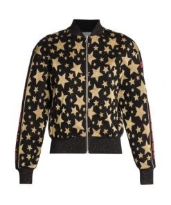 Palm Angels Jacquard-Star Track Bomber Jacket