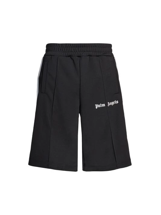 Palm Angels Classic Track Shorts Black White For Men 3 Palm Angels Classic Track Shorts Black White For Men