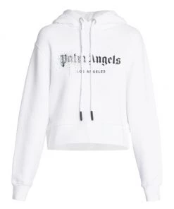 Palm Angels Rhinestone-Embellished Logo Hoodie