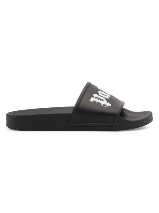 Palm Angels Logo Pool Slide Sandals For Men 3 Palm Angels Logo Pool Slide Sandals For Men