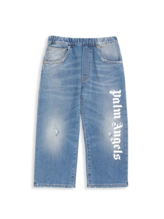 Palm Angels Little Boy's & Boy's Logo Over Five-Pocket Jeans For Kids 3 Palm Angels Little Boy's & Boy's Logo Over Five-Pocket Jeans For Kids