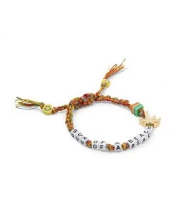 Palm Angels Beaded Woven Slogan Anklet