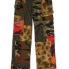 Palm Angels Mixed Fabric Cargo Pants For Men