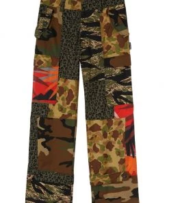 Palm Angels Mixed Fabric Cargo Pants For Men