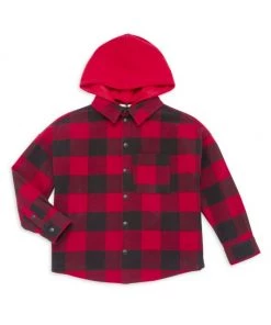 Palm Angels Little Boy's & Boy's Logo Over Shirt Hoodie For Kids