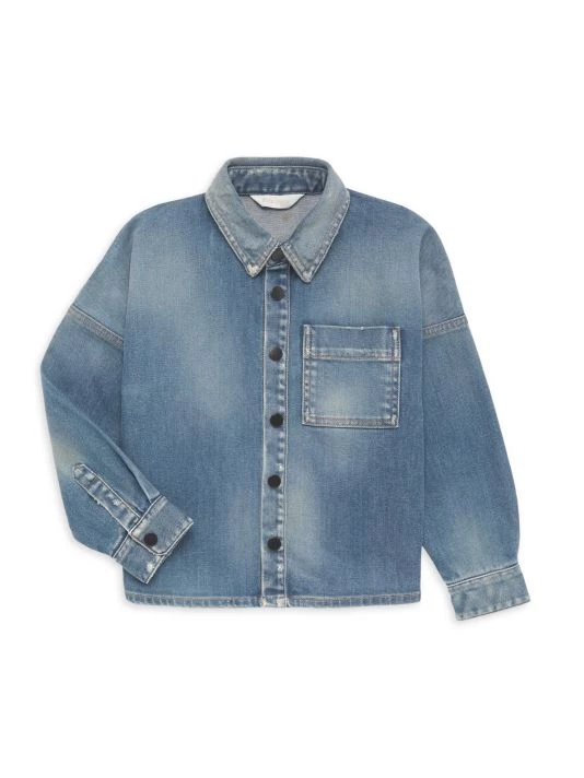 Palm Angels Little Boy's & Boy's Over Logo Denim Shirt For Kids 3 Palm Angels Little Boy's & Boy's Over Logo Denim Shirt For Kids